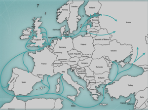 sea map of Europe
